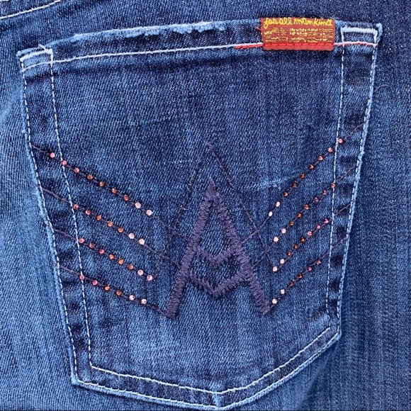 7FAM A-Pocket Bedazzled Flare Jeans Size 31 - Picture 8 of 11
